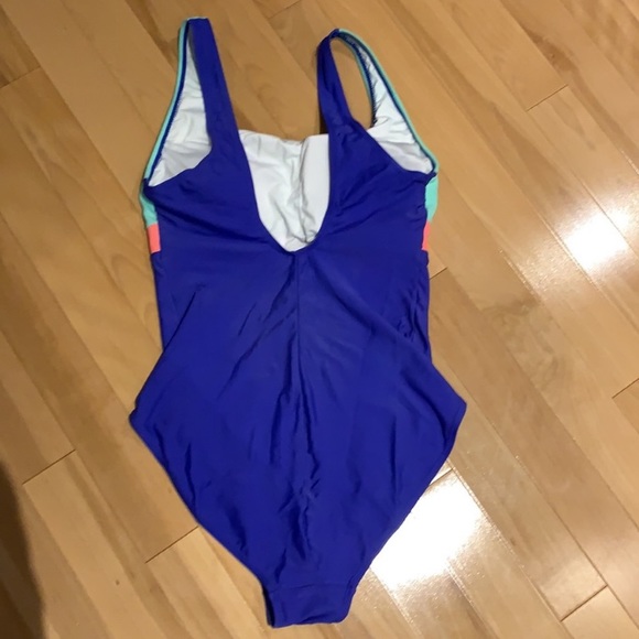 Women’s One-Piece Bathing suit Aqua/Peach/Blue - size L - Picture 5 of 16